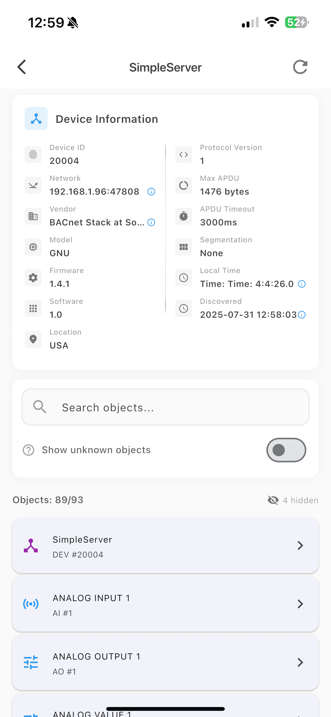 UBACnet Device Discovery